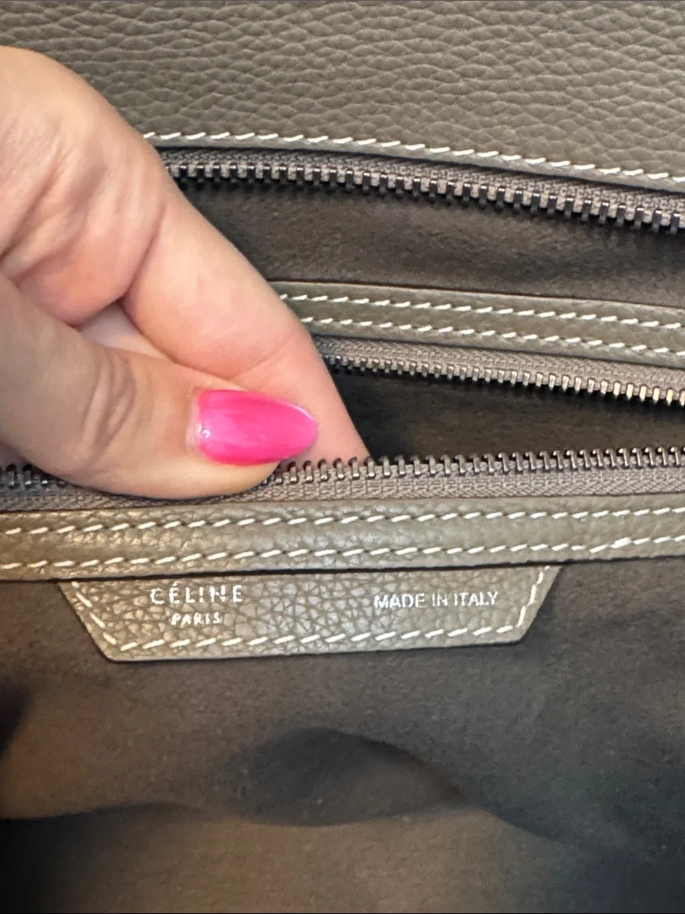 Celine Taupe Brown Souris Leather Mini Luggage Tote